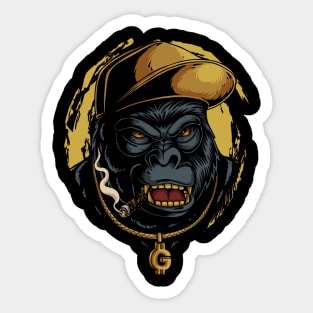 gorilla hip hop Sticker